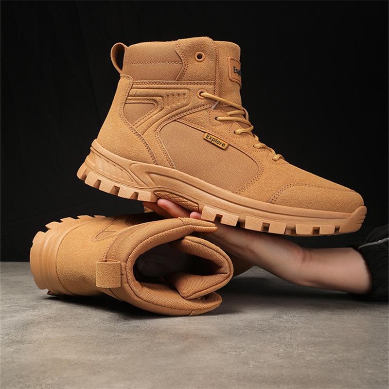 

Зимние мужские ботинки для хайкинга, коричневые, с высоким верхом, треккинговые ботинки для мужчин, удобные, нескользящие, для альпинизма, мужские кроссовки 39