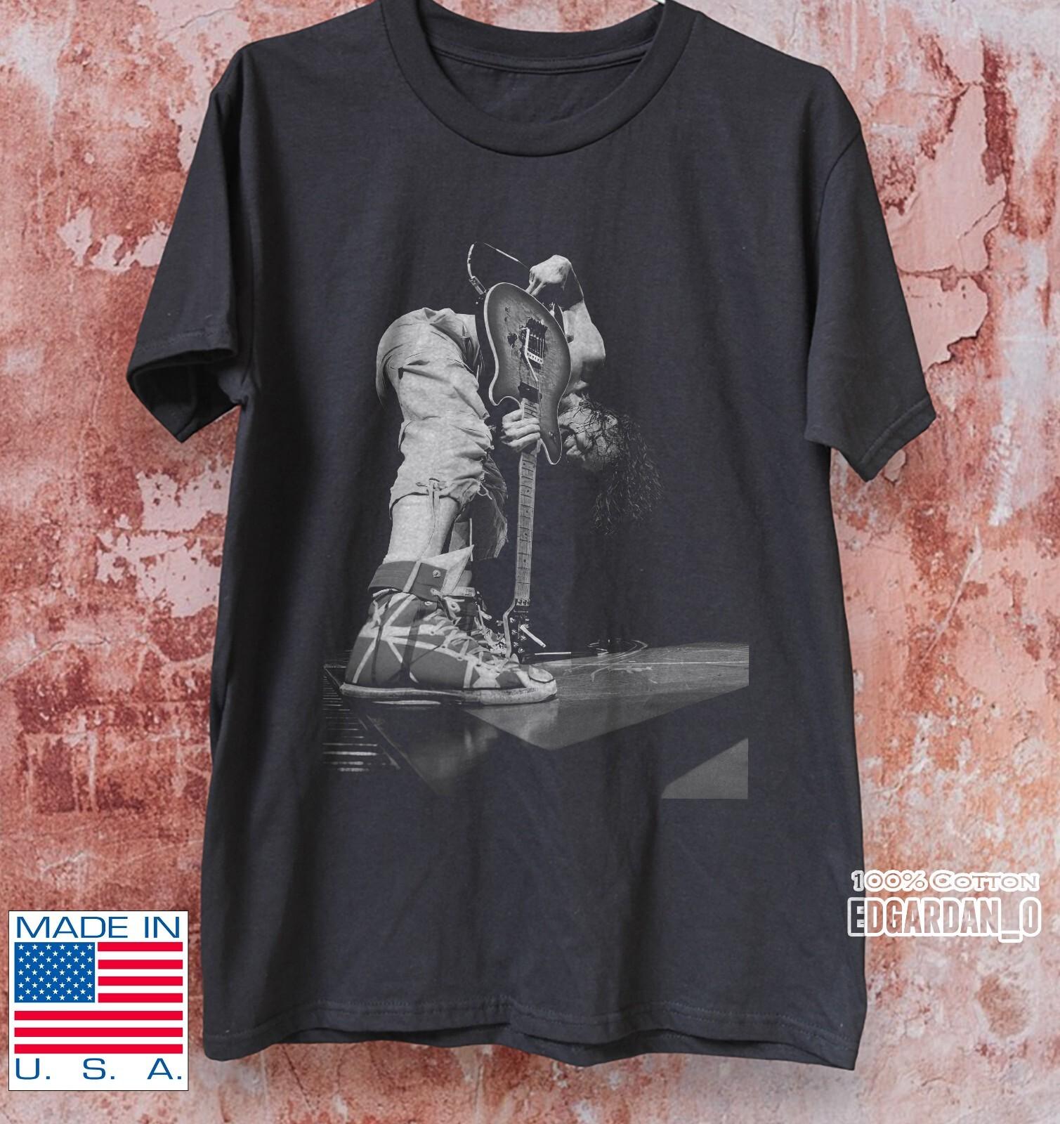 Eddie Van Halen Guitarist Live Music Black Unisex T-shirt Size S-5XL S