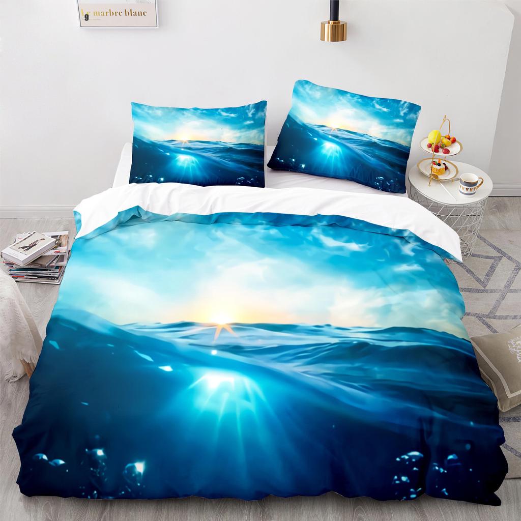 Sea Wave Duvet Covers Beach Rainbow Bedding Collection Seaside Comforter Cover QueenKingFullTwin Size Quilt Cover For Girls Boys