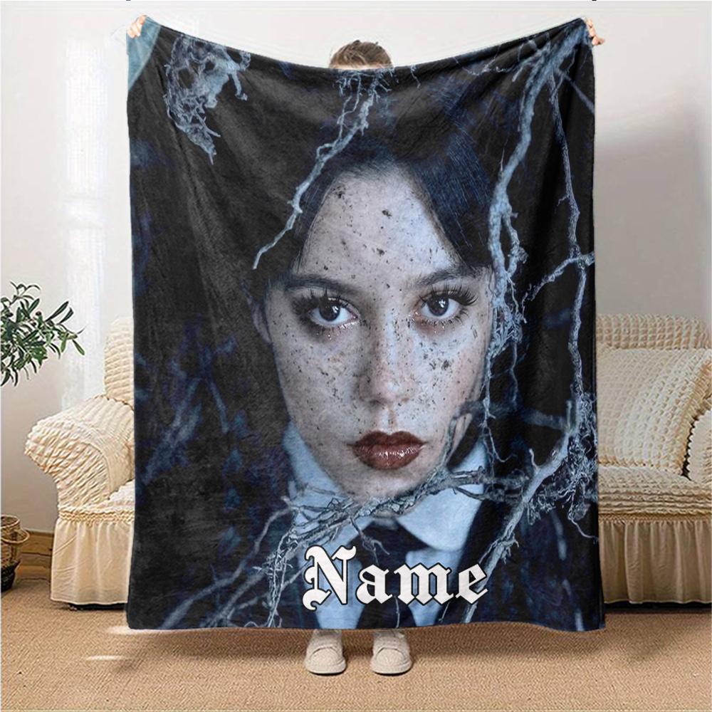 Custom Name Musician Purple Frame Party Blanket For Couch Bed Plush Cozy Fuzzy Blanket Super Soft Warm Blankets For Fall And Winter 0916164