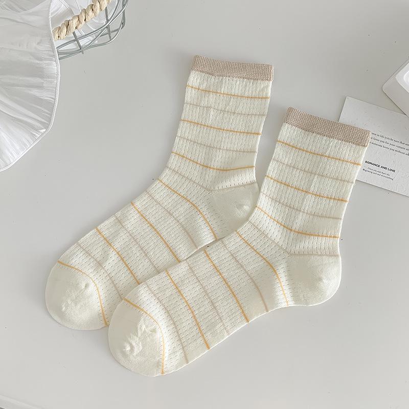 

Женские носки с кружевом, Универсальные носки до середины икры в стиле JK, Дышащая сетка, Легкие и бесшовные женские носки, Длинные носки 1 pair