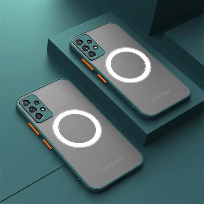 Magnetic Matte Case For Samsung Galaxy A3 G S24 Fe A13 A33 A2 A1 A12 A22 A71 For  Wireless Charge Shockproof Cover