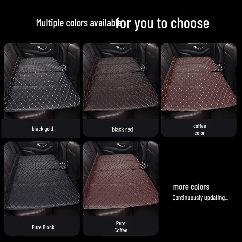 

Портативне надувне ліжко для подорожей автомобілем на заднє сидіння - Сумісне з седанами та позашляховиками Large Coffee White Stitch 128*80