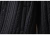 2025 Autumn/Winter Plus Size Striped Lightweight Cotton Jacket - Slimming Waist, Round Neck, Versatile Style for Women