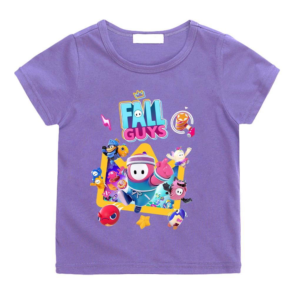Small Animal Cartoon Anime Printed Cotton Tshirt Fun Game Childrens Short Sleeved Top Suitable for Summer Wearing