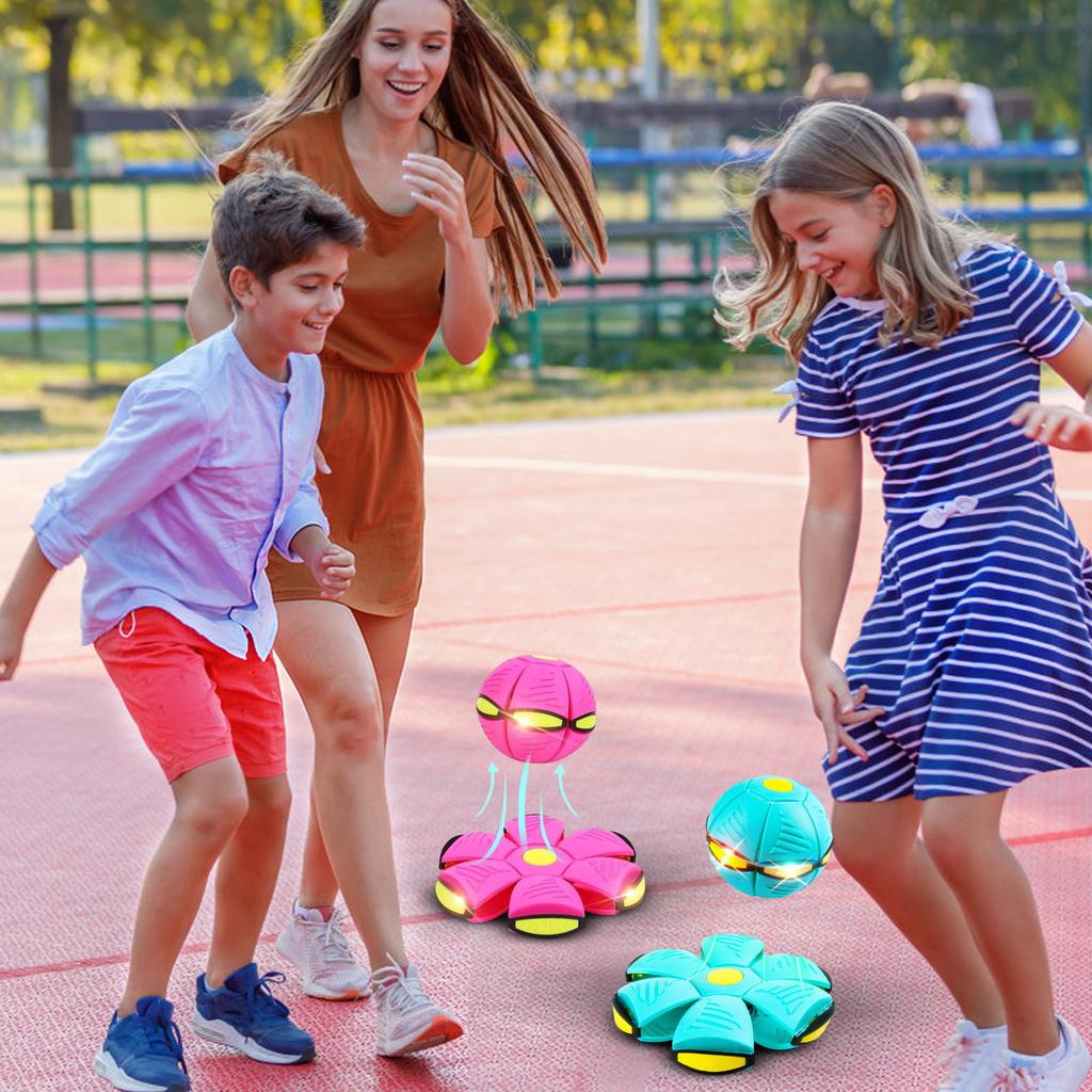 Kinder Hüpfball, Metaball, Fliegende Untertasse, Hüpfball, Eltern-Kind-Interaktion, Formwechselbar, Mit 6 Lichtern