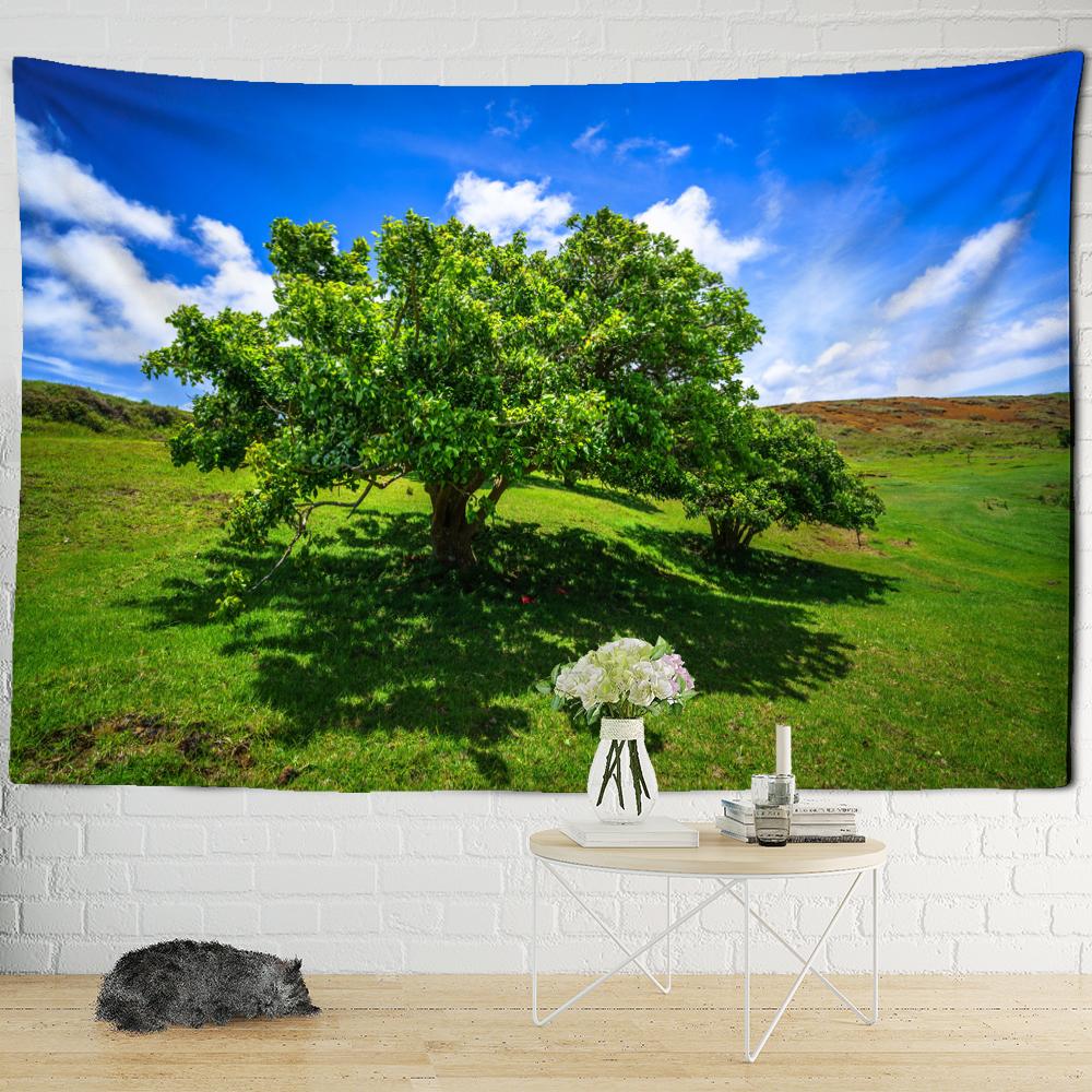 Roadside Giant Tree Tapestry Wall Hanging Bohemian Aesthetic Room Nature Landscape Hippie Art Home Decor