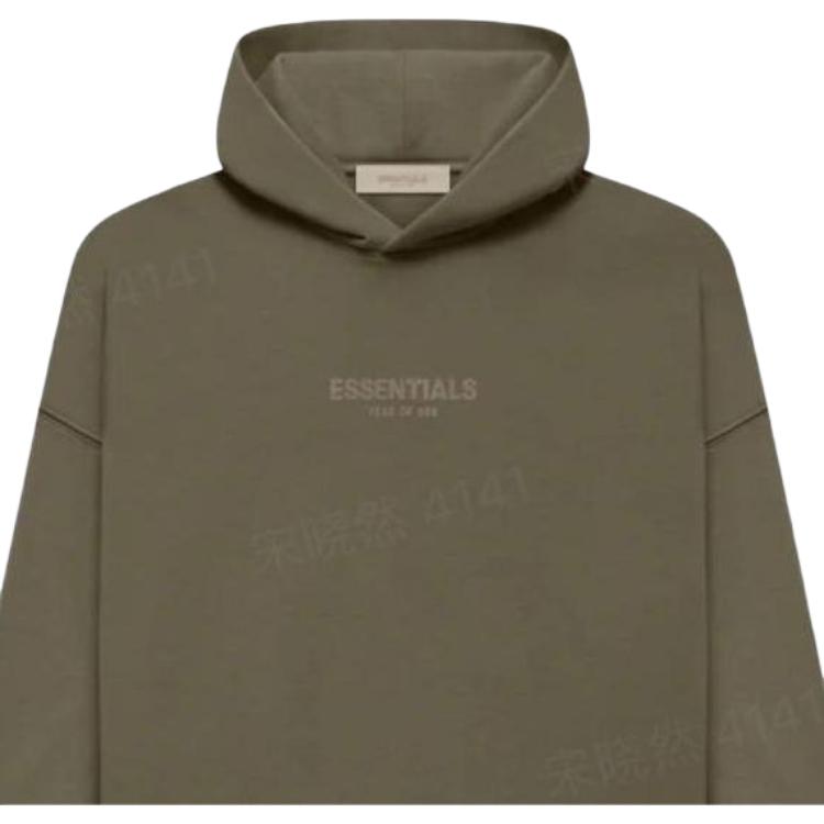 Fear of God Essentials Fleece Hoodie With Logo Print Unisex Tops Mocha FOG-FW22-603