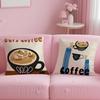 classic art theme Coffee Illustration Cushion Cover Soft  EasyWash Pillow Case  Versatile for Couch Bed Travel and Office