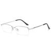 Metal Half Frame Prescription Eyeglasses for Men Blue Light Blocking Nearsighted Glasses 0 to -6 0 Diopters