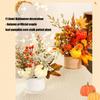 Tabletop Autumn Centerpieces Realistic Pumpkins With Realistic Maple Leaf Arrangement And Wheat Stalks Display