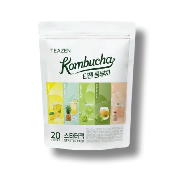 TEAZEN Kombucha Starter-Set (5 Geschmacksrichtungen × 4 Stäbchen, Insgesamt 20 Stäbchen)