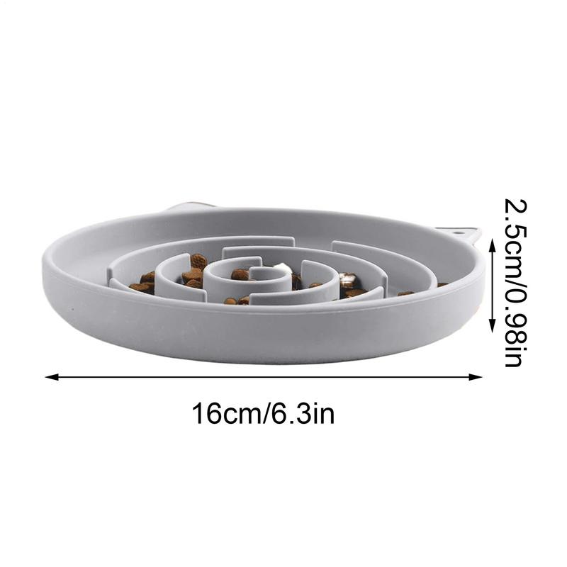 Langsamer Futternapf für Kätzchen, geeignet für Trocken- und Nassfutter, auslaufsicher, labyrinthförmig, rutschfest, für Balkon und Schlafzimmer