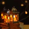 Retro-Style Decorative Lanterns with Electronic Candle Lights and Water Drop Wicks for Christmas