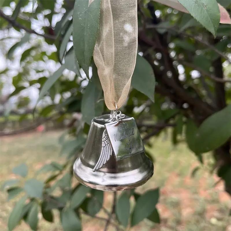 WTEMPO Sinos decorativos de asas de anjo de Natal, sinos de vento delicados, sons suaves e construção de metal durável para decorações de árvores de Natal