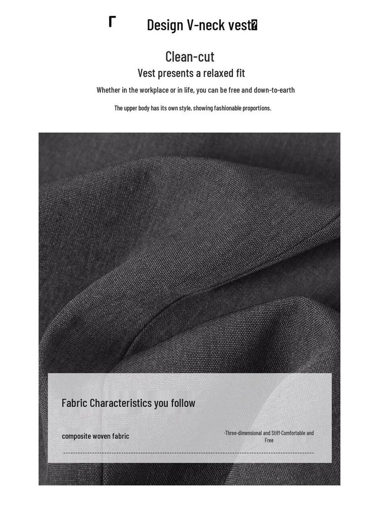 Women's Solid V-Neck One-Button Suit Vest