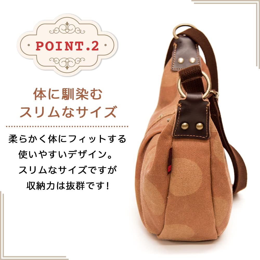 Body Shoulder Made In Persimmon Shibu Dyed Canvas Crossbody S [creareki] Bag, Bag, Women's, Japan, Bag, Bag, KS-326 (Owl)