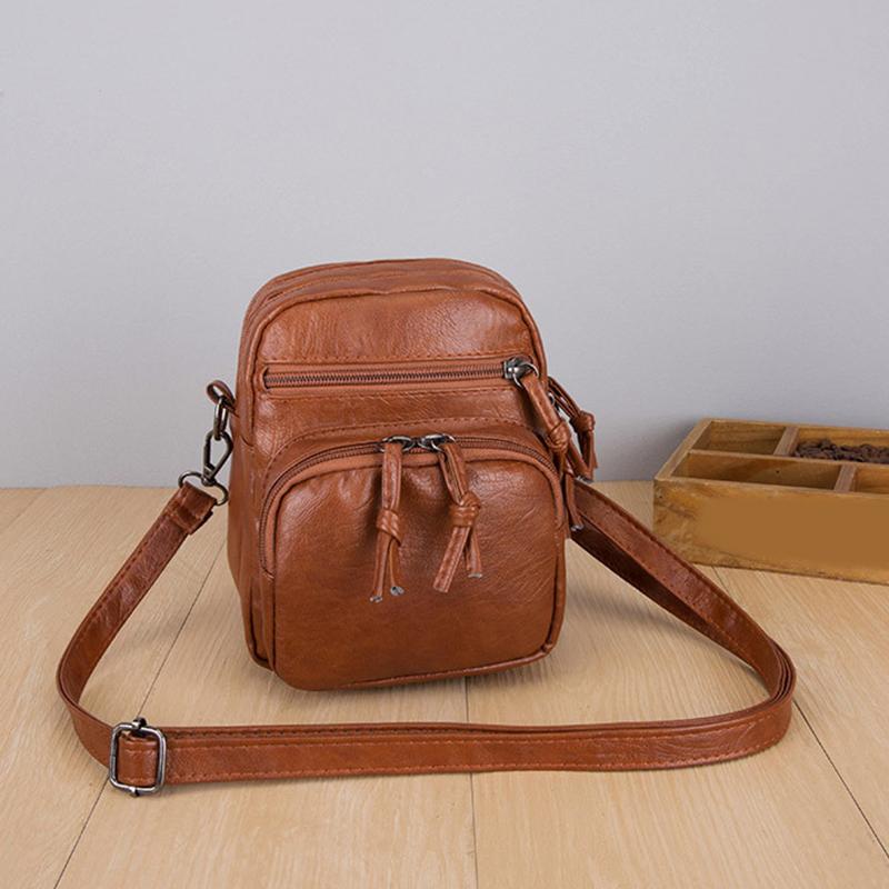 

Дизайнерская маленькая сумочка в стиле ретро для женщин, сумка через плечо, женская сумка-мессенджер высокого качества, женский кошелек для телефона 16x9x20cm коричневый