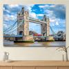 Tessuto di sfondo con paesaggio urbano del Tower Bridge di Londra, superficie piana 2D, 1 pezzo, adatto per striscioni da festa ed eventi