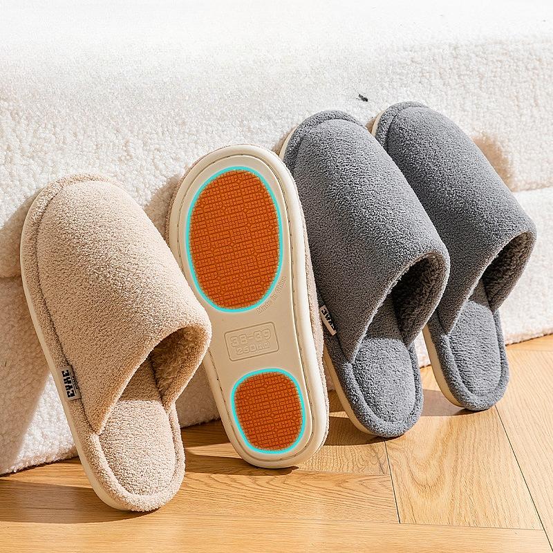 Baumwollschuhe für drinnen zu Hause, Wärme, Fleece, rutschfest und geruchshemmend