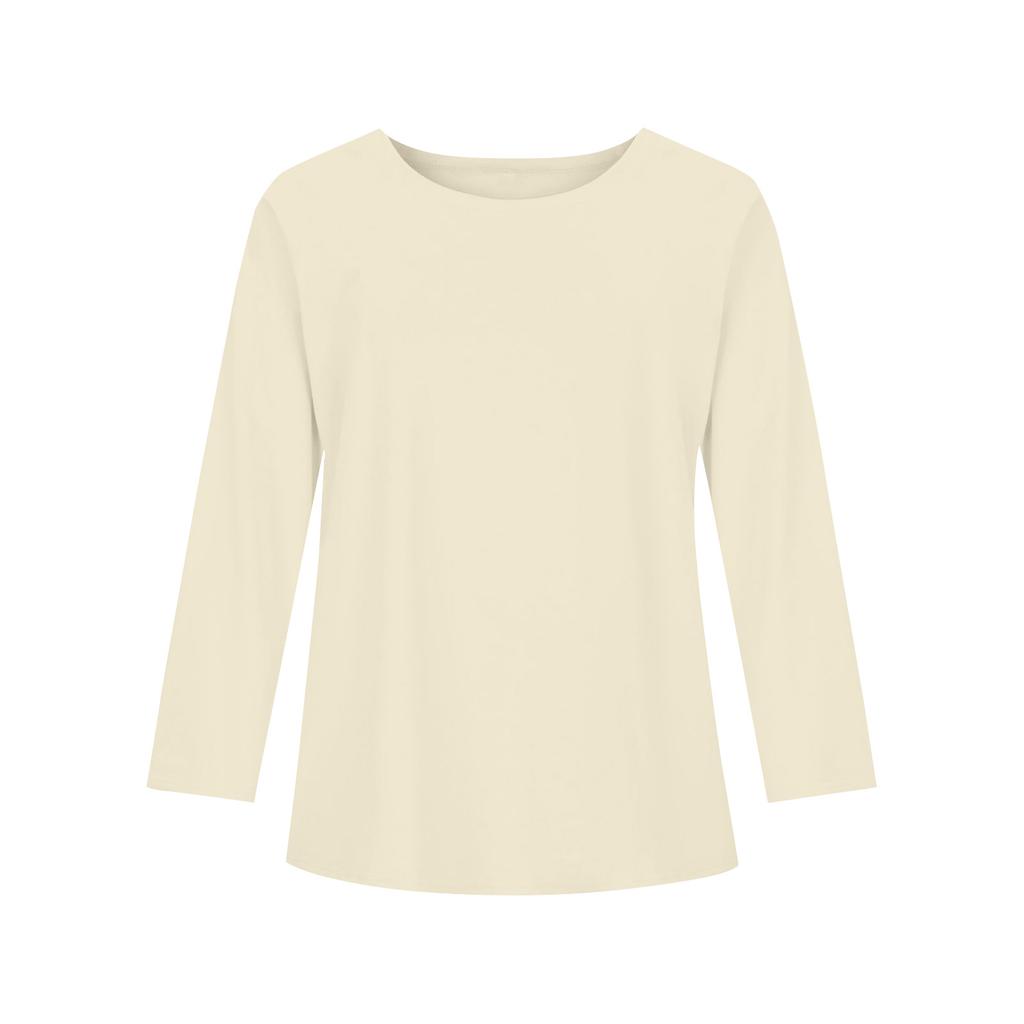 Boy And Girls Solid Color Long Sleeved T-shirt Round Neck Solid Color T-shirt