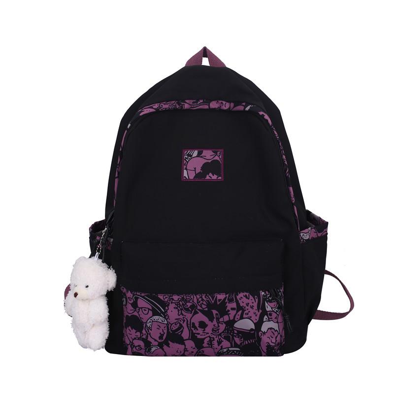 

Рюкзак женский корейская версия большой вместимости Харадзюку школьная сумка Ин простой рюкзак для старшеклассниц розовый