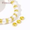 18K Gold Plated Large Hole Metal Beads,Round Spacer Beads,Bracelet Beads High Quality DIY Jewelry Accessories