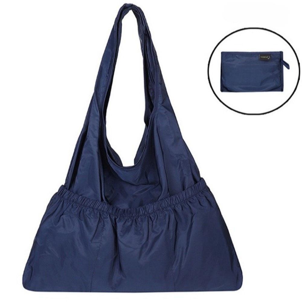 Drawstring Pocket Foldable Shopping Bag Lightweight Eco-friendly Tote Bag  Supermarket синий