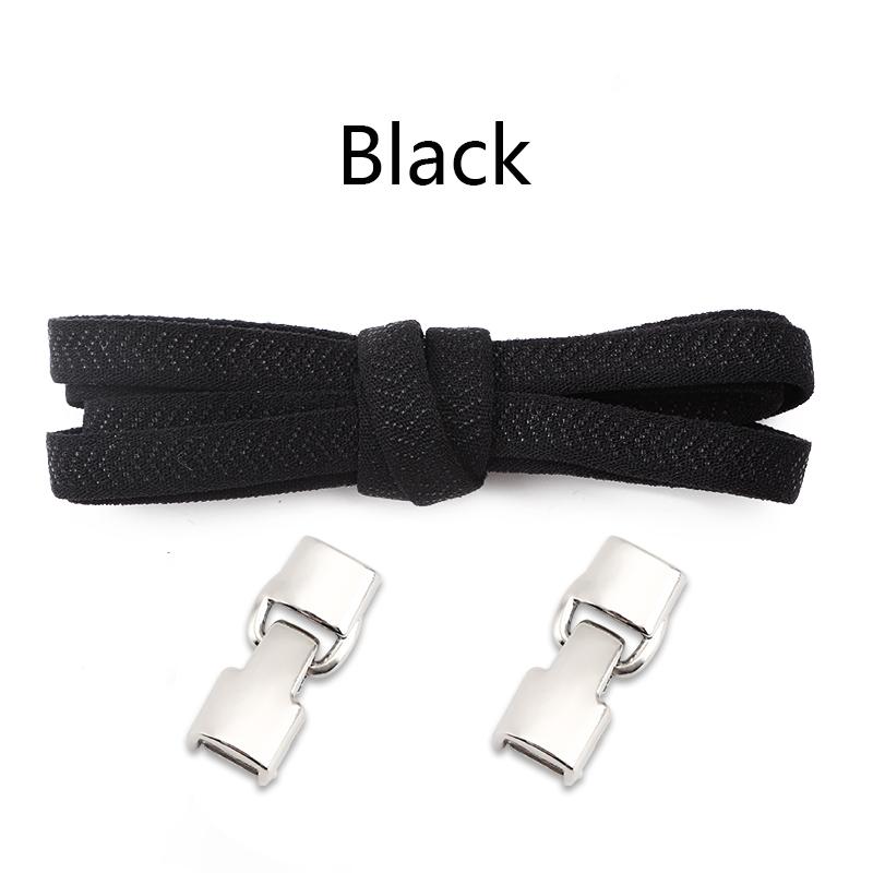 No Tie Shoe Laces Flat Metal Buckle Elastic Shoelaces Casual Shoes for Men and Women Lazy Shoelace Rubber Band Shoestring
