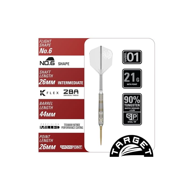 TARGET PRIME SERIES RAPTOR GEN-5 90% 21G SP STEEL TIP DARTS 2024 (Prime Series Raptor G5 Steel)