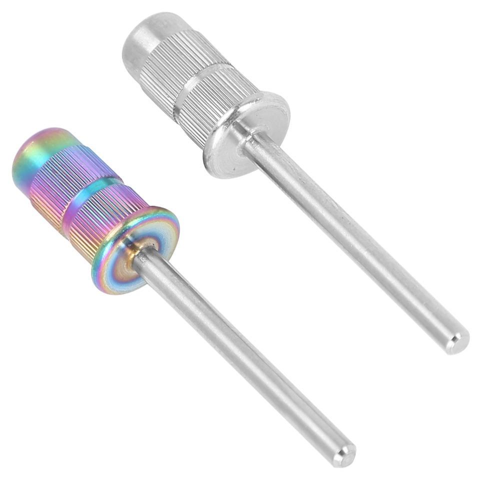 2pcs Stainless Steel Sanding Band Mandrel Professional Manicure Mandrel  Salon Professional Use