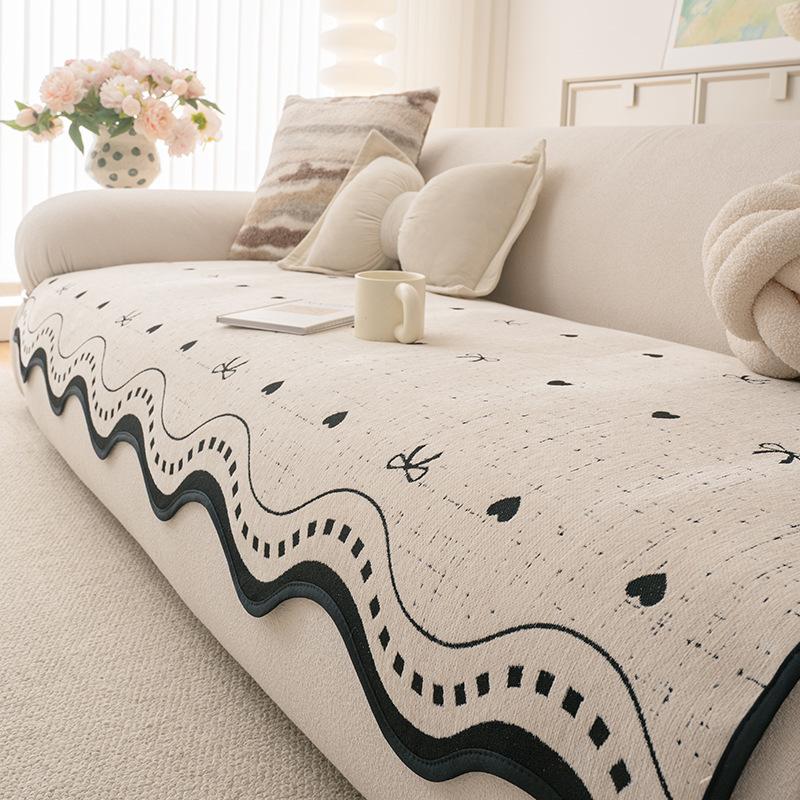 Chenier Four Seasons Universal Sofa Cushion  New Irregular Sofa Cover Fixed Non-Slip Leather Sofa Cushion
