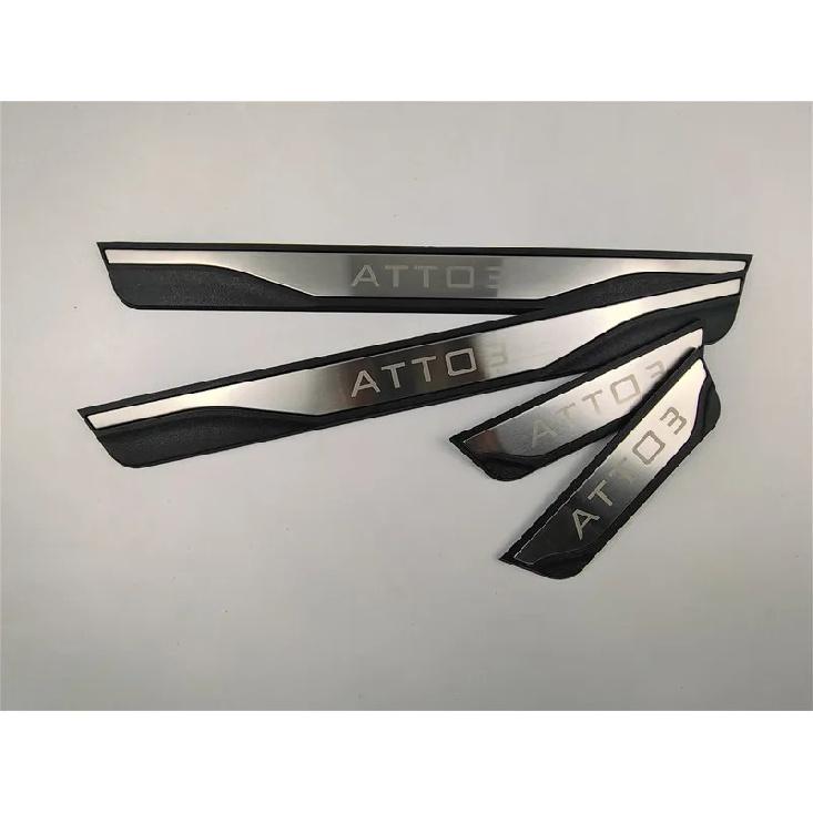 For BYD Atto 3     2024 Car Door Sill Cover Scuff Plate Pedal Protection Guard Sticker Car Styling Accessories