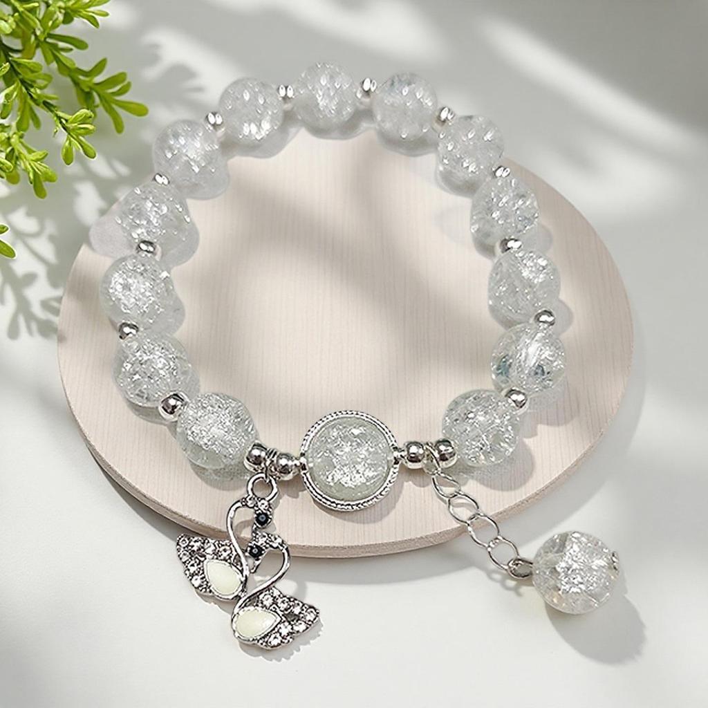 Butterfly Love Flower 10mm Handmade Beaded Bracelet - Original, Personalized, Exquisite Jewelry Gift for Friends and Newcomers