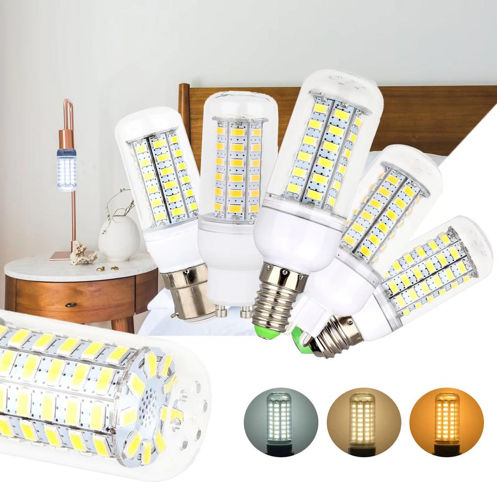 3/6/9/12/15W LED Light Bulb GU10 G9 E27 E14 B22 220V Corn Lamp Super Bright Bulbs 5730SMD Chip for Home 360Degree Lighting