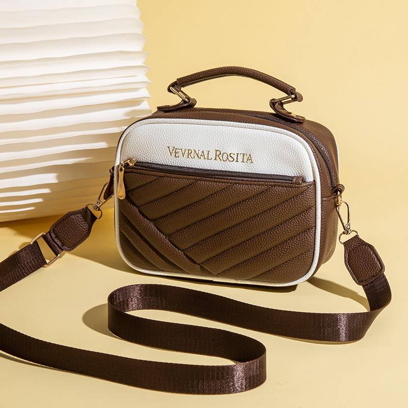 

Косметичка большой вместимости женские сумки легкая роскошь высокая ценность сумка для хранения портативная сумка через плечо для поездок на работу темно-коричневого