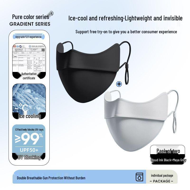 2025 Women's Sunscreen Mask: High-Value Ice Silk UV Protection with Full Face & Eye Corner Coverage, Breathable for Summer.
