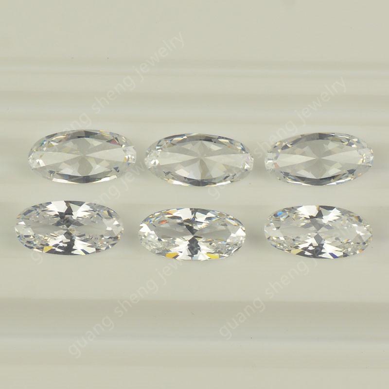 Oval Moissanite Ring: 1ct Egg-Shaped D Color White Moissanite Gemstone 0.1ct, 2x4mm