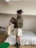 Army Green High-Waist Stand-Collar Windbreaker - New Autumn and Spring Style Jacket