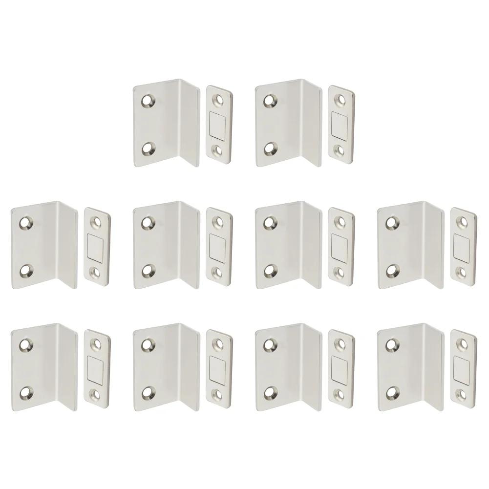 Strong Magnetic Cabinet Catches Punch Free Door Stopper Magnetic L-shaped Hidden Door Closer Home Improvement Furniture Hardware
