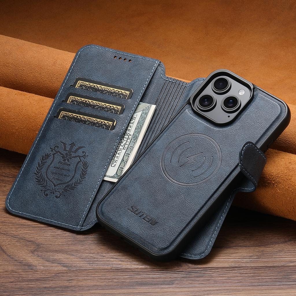 PU Leather Wireless Charging Card Holder Stand Wallet Magnetic Flip Cover Phone Case For iPhone 17 Pro Max 16 Plus 15 14 13 12