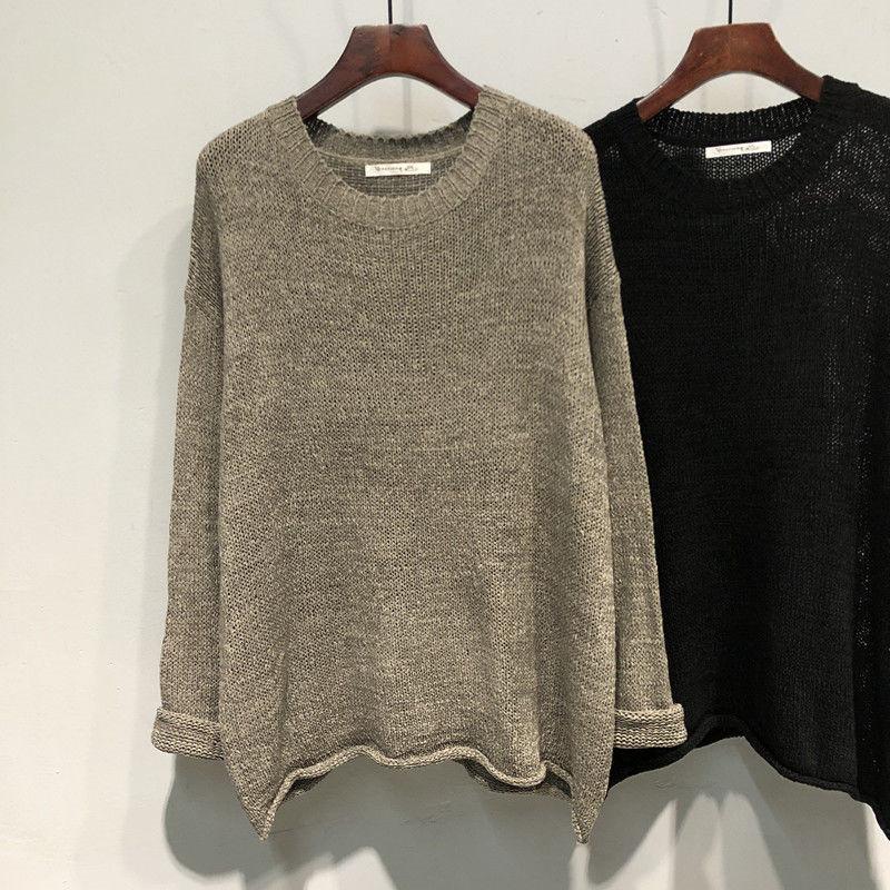 Pullover für Damen Herbst Winter Verdickt Warm Gestrickt Dehnbar Langarm Oversize Oberteile