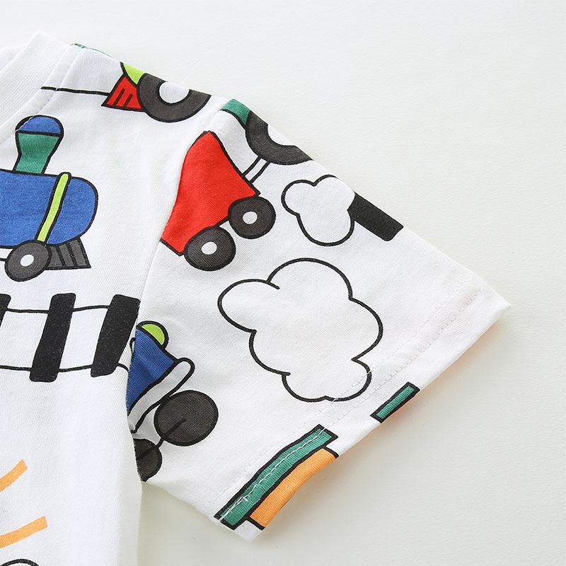 Little maven 2026 Baby Boys T-shirt New Cartoon Trains Cotton Tops Summer Chidlren Casual Kids Clothes tops 2-7Y Tees