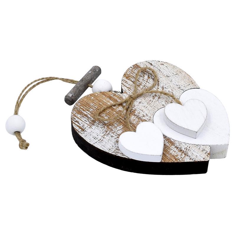 European Wooden Heart Ornaments - Handmade Wedding Pendants & Home Accessories
