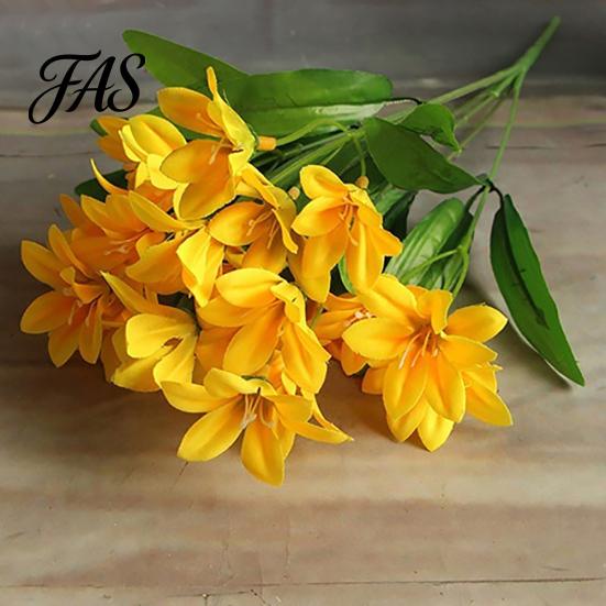 1 Boeket Kunstmatige Fake Mini Lelie Bloem Plant Home Office Wedding Party Decor