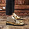 Jarní podzimní móda PÁNSKÉ ležérní oxfordské kožené boty klasický design pánské černé zlaté vysoké obchodní formální kotníkové boty