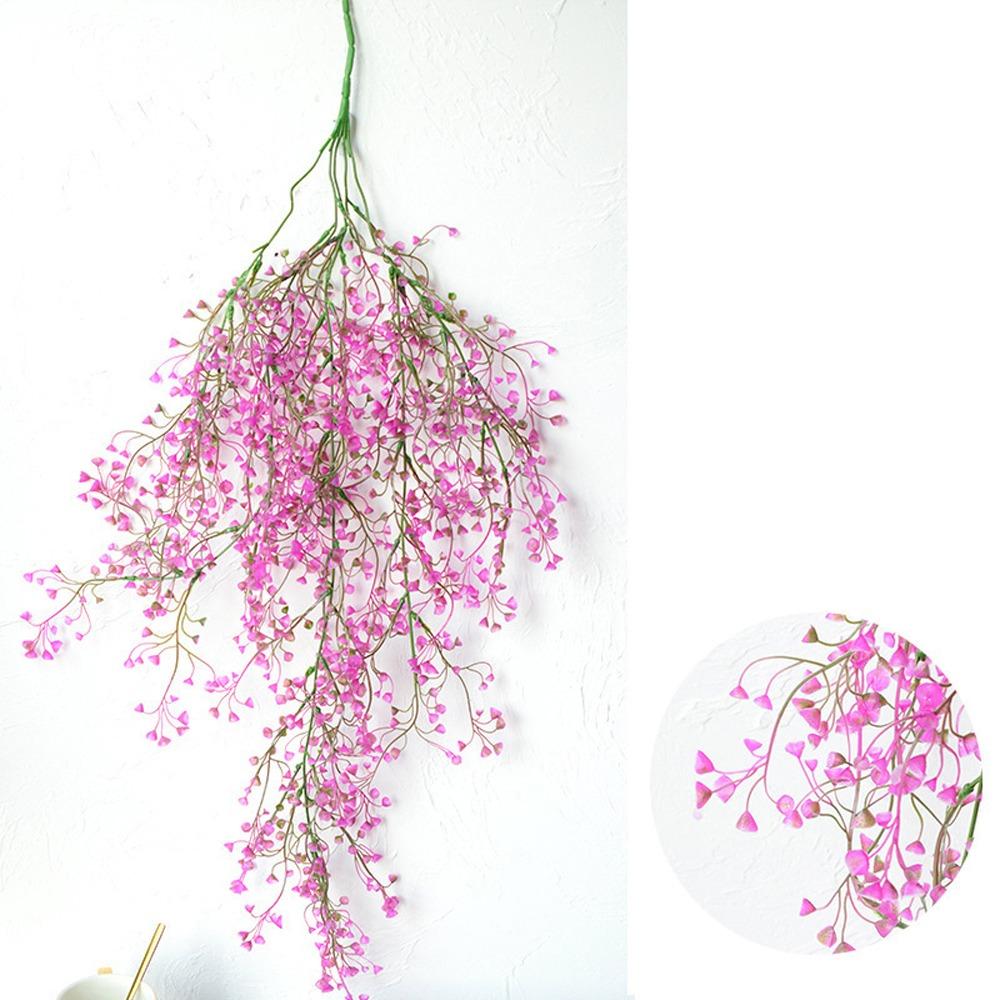 

Plastic Hanging Leaves Vines Lifelike Fake Plant Vine Artificial Plants Vine Home Decor рожевий червоний колір