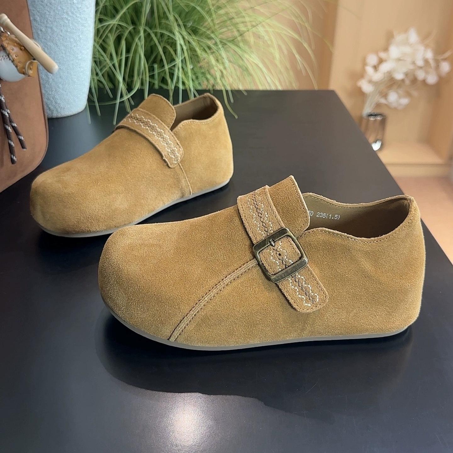 

Все включено, увеличивающие рост женские новые осенние туфли на мягкой подошве для ленивых людей, педали, красивые туфли на толстой подошве Boken, женские 40 верблюд