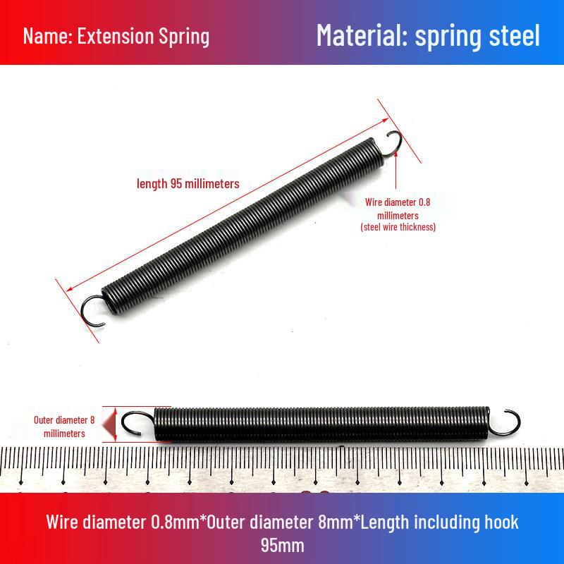 0.8mm Yellow Extension Spring with Hooks - Stapler Rebound Force 