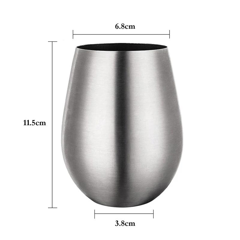 500ml Robuster Edelstahlbecher Weingläser Cocktailbecher Großer Wasserbecher Bierbecher Tragbarer Outdoor-Campingbecher